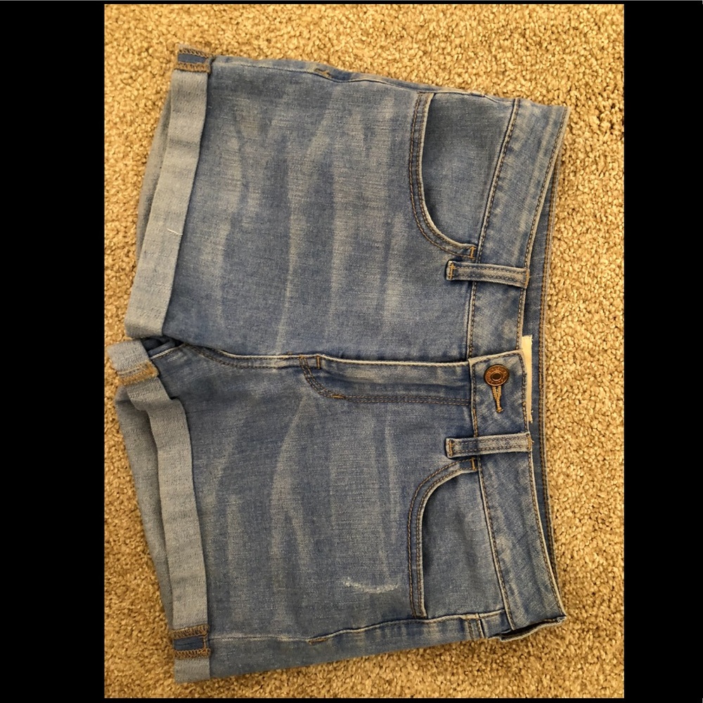 High waisted jean shorts